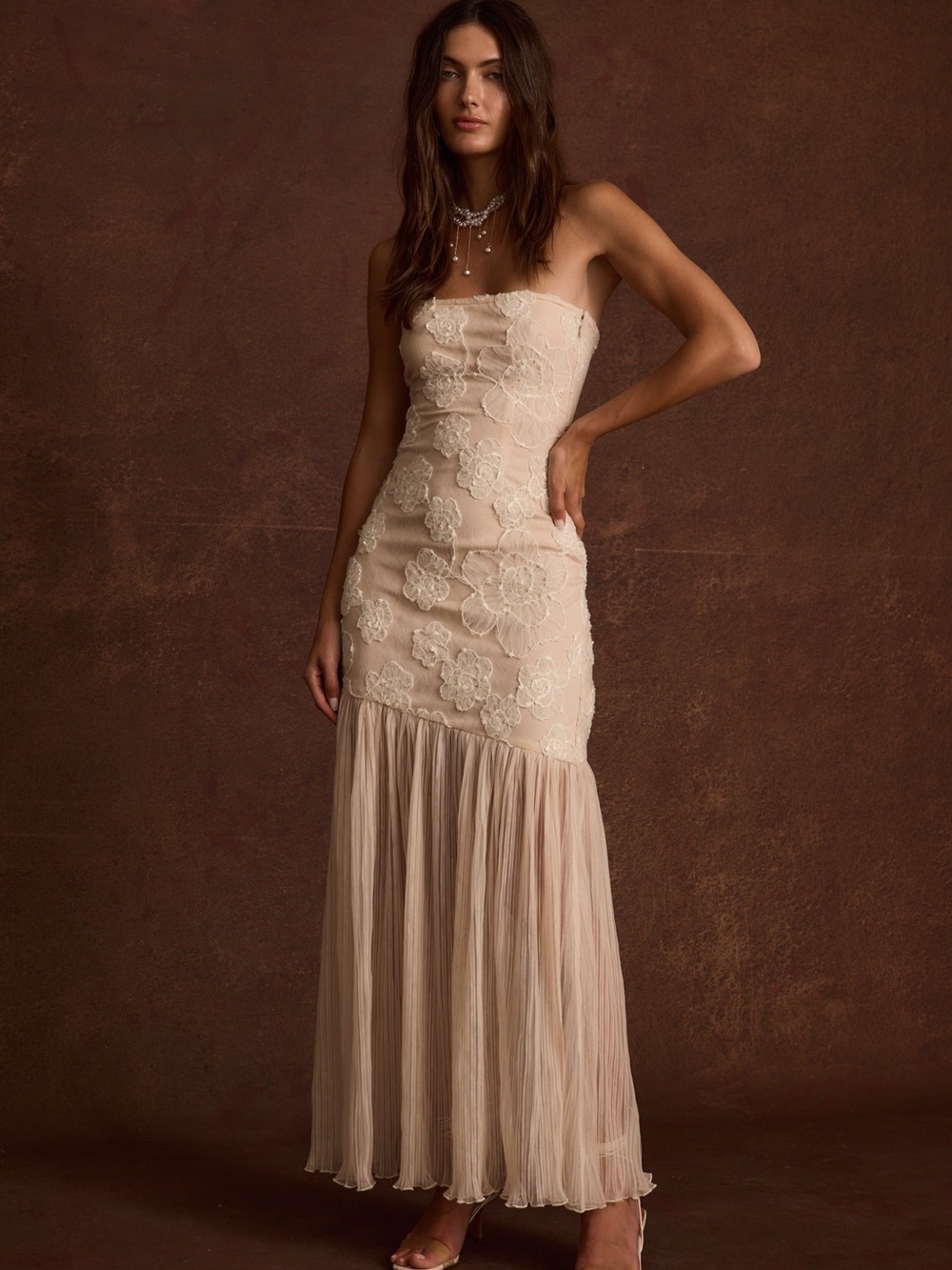 12th Tribe daylight blush embroidered maxi dress WORN ONCE